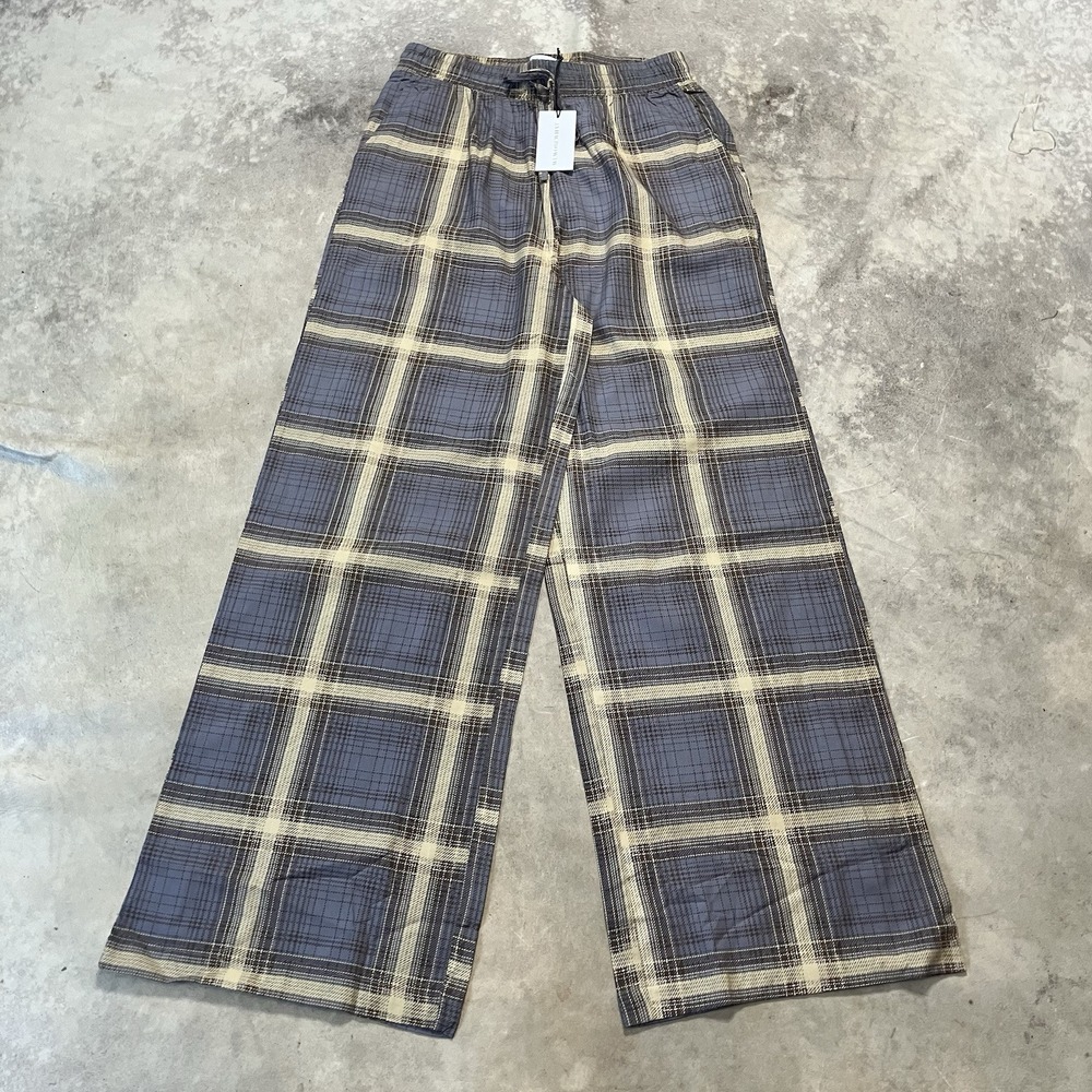 We Wore What Pajama Pants Womens Size‎ Medium Plaid Pull On Deep Sage Multi